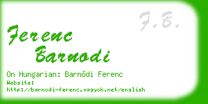 ferenc barnodi business card