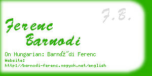 ferenc barnodi business card